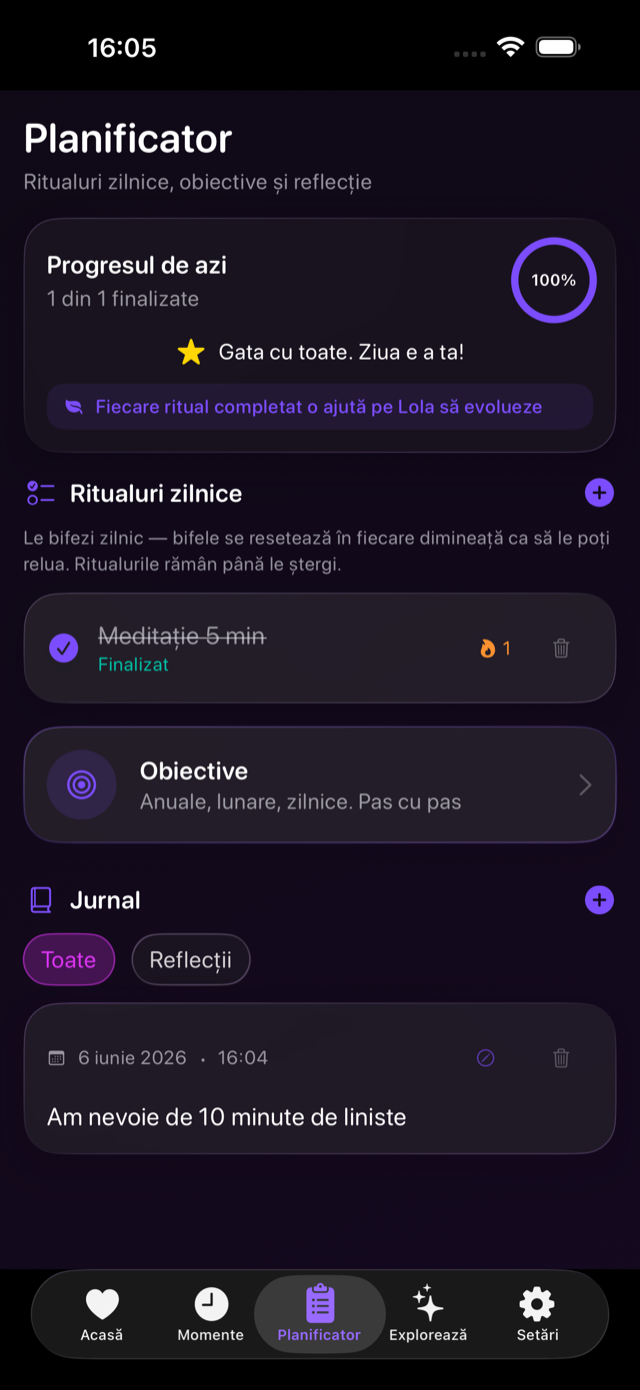 Ritualuri și obiective zilnice în Alinare